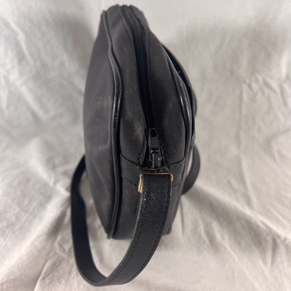 LANVIN PARIS Vintage Authentic Dome Black Canvas and Leather Trim Crossbody bag - Picture 4 of 17